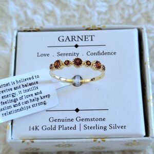 Shivam Half Eternity♾️ Garnet Ring💍 - NIB
